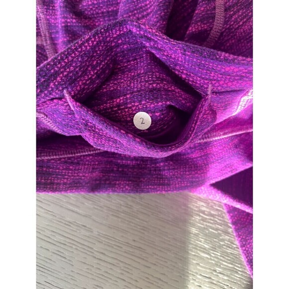 Lululemon Free Flow Crop Leggings Purple Diamond Jacquard Space Dye Size 2 New - Picture 5 of 5